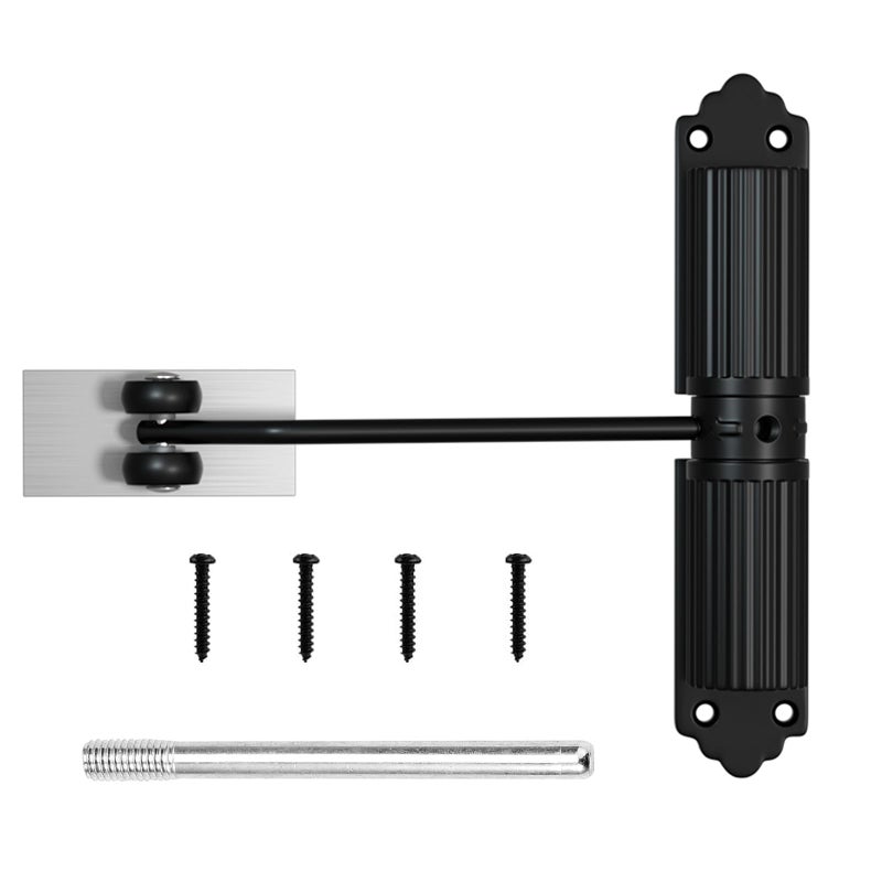 Vurlexat Automatic Door Closer, Zinc Alloy Safety Spring Door Closer 20-60kg Closing Door Hinge, Adjustable Door Spring Closer for Commercial & Home Use with Screws(Black) - Image 1